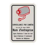 Panneau officiel de surveillance par caméra - Belgique - loi du 21 mars 2007