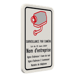 Panneau officiel de surveillance par caméra - Belgique - loi du 21 mars 2007