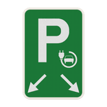 Panneau de stationnement - Borne de recharge + Flèches d'indication