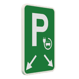 Panneau de stationnement - Borne de recharge + Flèches d'indication