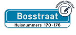 Straatnaambord gepersonaliseerd blauw met huisnummer 700x200mm