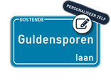 Straatnaambord gepersonaliseerd blauw 400x200
