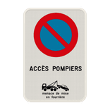 Panneau E1 – Accès Pompiers + Remorquage – Personnalisable