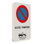 Panneau E1 – Accès Pompiers + Remorquage – Personnalisable