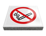 Dalle de signalisation - interdiction de fumer - 30 x 30 cm avec bord biseauté