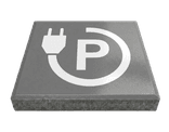 Dalle de signalisation - point de recharge pour véhicules électriques - 30 x 30 cm avec bord biseauté