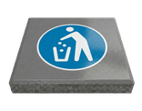 Dalle de signalisation - utilisez la poubelle - 30 x 30 cm avec bord biseauté