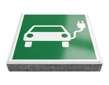 Dalle de signalisation - borne de recharge automobile - 30 x 30 cm avec bord biseauté