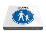Dalle de signalisation - zone piétonne - 30 x 30 cm avec bord biseauté