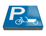 Dalle de signalisation - place de parking vélo cargo - 30 x 30 cm avec bord biseauté