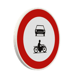 Panneau G2000 - C5 - C7 - Accès interdit aux conducteurs de véhicules à moteur à plus de deux roues et motocyclettes