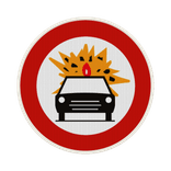 Panneau G2000 - C24b - Accès interdit aux conducteurs de véhicules transportant les marchandises dangereuses inflammables ou explosibles