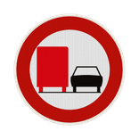 Panneau G2000 - C39 - Dépassement interdit pour les véhicules affectés au transport de choses, dont la masse maximale autorisée dépasse 3.500 kg