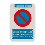 Panneau E1 – Stationnement Interdit – Parking Privé – Accès Interdit