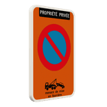 Interdiction de stationner - propriété privée E1 + règle de remorquage