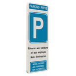 Panneau de stationnement parking privé réservé aux visiteurs + entrée interdite