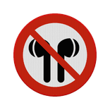 Verbodsbord - Geluidsdragers verboden