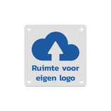 Routeplaatje aluminium 80x80x2m met afgeronde hoeken en beschermcoating