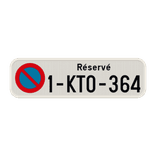 Panneau de stationnement – Interdiction sauf plaque d'immatriculation
