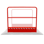 Passerelle en plastique avec garde-corps - Rouge - 1700x1000mm