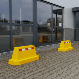 Afzetblok beton geel 175 kg met hijspunt – reflecterend