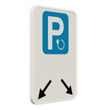 Panneau de stationnement - Borne de recharge + Fléches d'indication