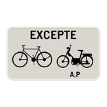 Panneau G2000 - M12 - Excepté cyclistes et cyclomoteurs de classe A