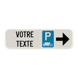 panneau d'information flèché - Chargement et déchargement - Texte personnalisé