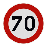 Panneau G2000 - C43 - Interdiction de circuler à une vitesse supérieure à celle qui est indiquée