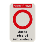 Panneau combiné - Interdiction d'accès - Texte personnalisé
