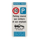 Panneau combiné - Parking privé - C43 - E9 - Texte personnalisé