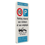 Panneau combiné - Parking privé - C43 - E9 - Texte personnalisé