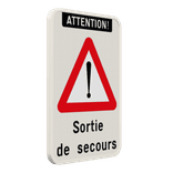 Panneau combiné - Attention - Sortie de secours