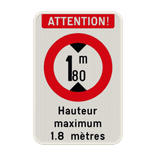 Panneau combiné - Hauteur maximum