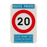 Panneau combiné - Route privée - C43 - Article 3.67 du Code Civil