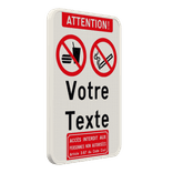 Panneau combiné avec 2 pictogrammes - Texte personnalisé