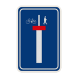 Panneau G2000 - F45b - Voie sans issue, excepté pour les piétons et les cyclistes