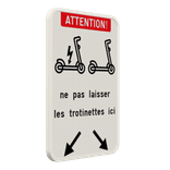 Panneau combiné avec 2 pictogrammes - Texte personnalisé - Flèches