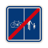 Panneau G2000 - F101b - Fin du chemin réservé à la circulation des piétons, cyclistes et cavaliers avec l’indication de la partie du chemin qui est affectée aux différentes catégories d’usagers