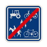 Panneau G2000 - F101c - Fin du chemin réservé aux véhicules agricoles, aux piétons, cyclistes et cavaliers