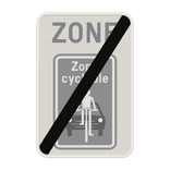 Panneau G2000 - ZF113 - Fin de Zone à rue cyclable