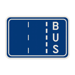 Panneau G2000 - F17 - Indication des bandes de circulation d’une chaussée parmi lesquelles une est réservée aux autobus