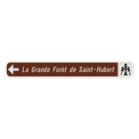 Panneau G2000 - F34c1 - Itinéraire conseillé à des catégories déterminées d’usagers vers une destination touristique - Gauche + picto