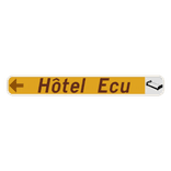 Panneau G2000 - F37 - Hôtel, restaurant, camping - Gauche + picto