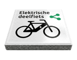 Stoeptegel deelvervoer elektrische fiets (TS-ST_DVEF) - 30x30cm met facetrand