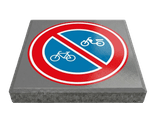 Dalle de signalisation - vélos interdits - 30 x 30 cm avec bord biseauté