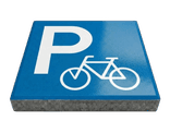 Dalle de signalisation - place de parking vélo - 30 x 30 cm avec bord biseauté