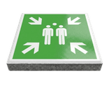 Dalle de signalisation - point de rassemblement - 30 x 30 cm avec bord biseauté