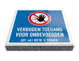 Stoeptegel verboden toegang (TS-ST_VT1) - 30x30cm met facetrand