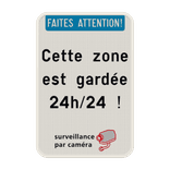 Surveillance par caméra - En-tête - Texte personnalisé - Pictogramme